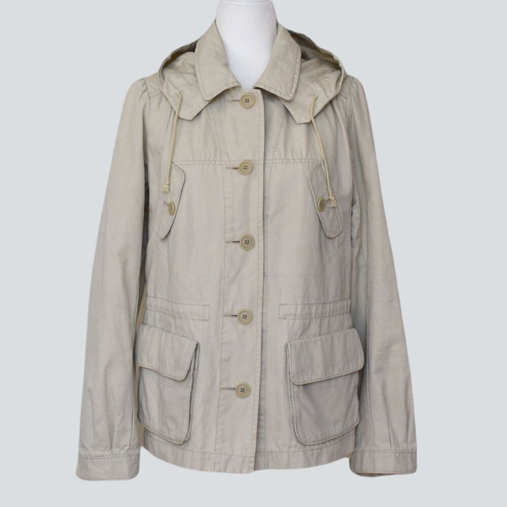 UNIQLO % 100 Cotton Hooded Drawstring Utility Jacket Size M